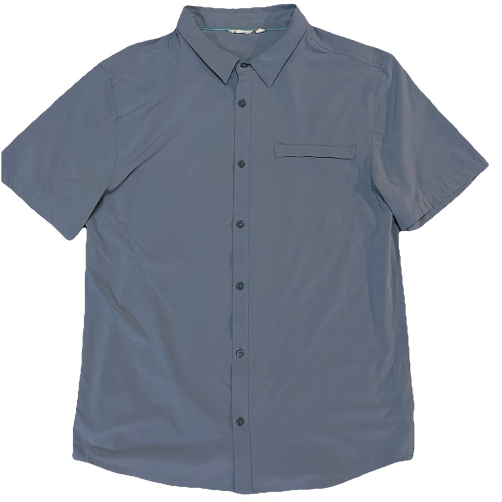 cotopaxi Slate Blue Short Sleeve Button-Down Shirt